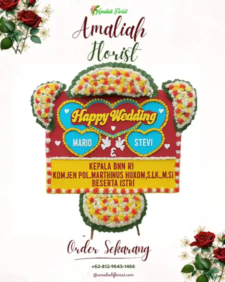 Papan Bunga Pernikahan Klebet